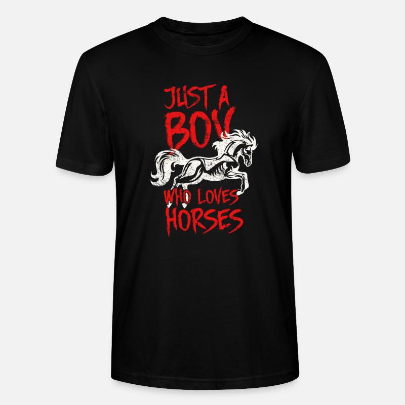 ich liebe pferde junge - Stanley/Stella Unisex Bio-T-Shirt CRAFTER - Schwarz