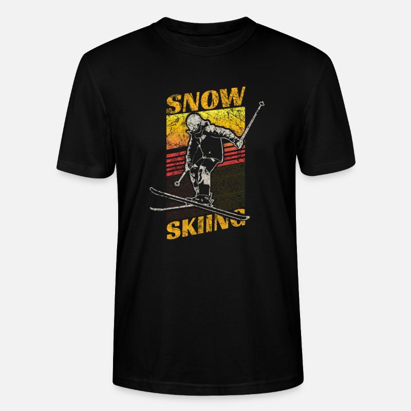 Retro Ski Geschenk - Stanley/Stella Unisex Bio-T-Shirt CRAFTER - Schwarz