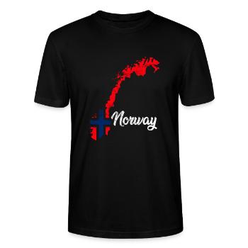 Noorwegen - Stanley/Stella Uniseks bio-T-shirt CRAFTER - zwart - Voor - Alina (178cm) & Michal (187cm)
