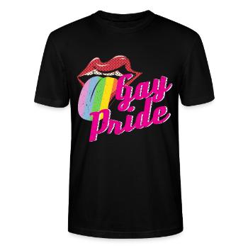LGBT - Stanley/Stella CRAFTER Unisex Organic T-Shirt - black - Front - Alina (178cm) & Michal (187cm)