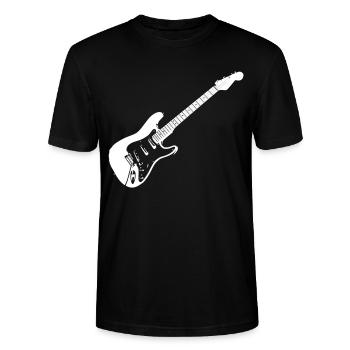 E-Gitarre - Stanley/Stella Unisex Bio-T-Shirt CRAFTER - Schwarz - Vorne - Alina (178cm) & Michal (187cm)