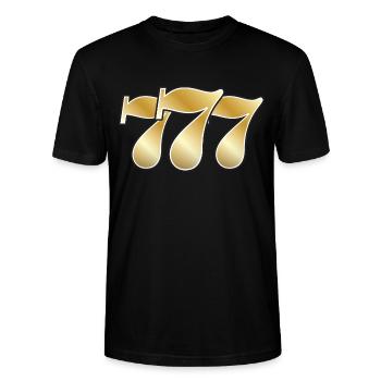 777 casino jackpot symbol gold - Stanley/Stella Unisex Bio-T-Shirt CRAFTER - Schwarz - Vorne - Alina (178cm) & Michal (187cm)