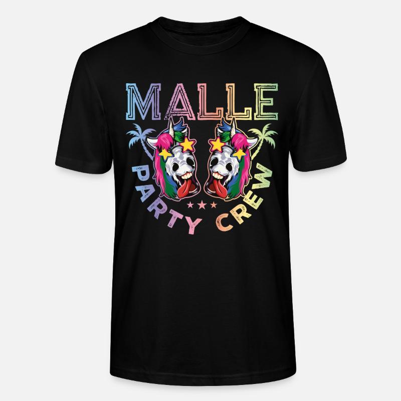 Malle party crew einhorn - Stanley/Stella Unisex Bio-T-Shirt CRAFTER - Schwarz