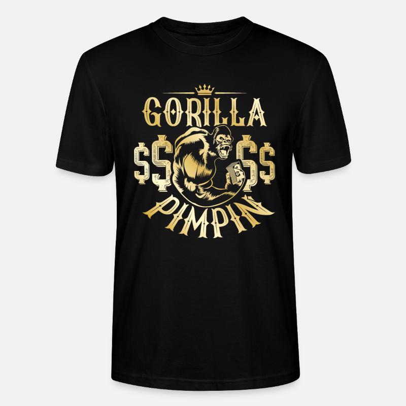 Gorilla Pimpin Hustle - Stanley/Stella Unisex Bio-T-Shirt CRAFTER - Schwarz