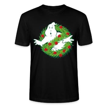 Ghostbusters Merry Christmas - Stanley/Stella CRAFTER Unisex Organic T-Shirt - black - Front - Alina (178cm) & Michal (187cm)