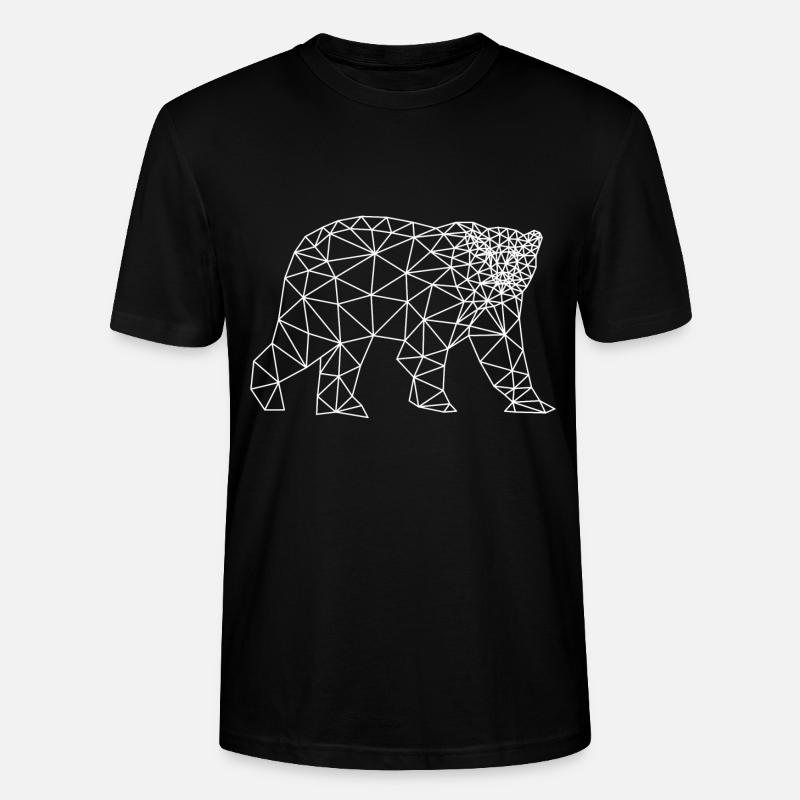 eisbär polygon polar bär - Stanley/Stella Unisex Bio-T-Shirt CRAFTER - Schwarz