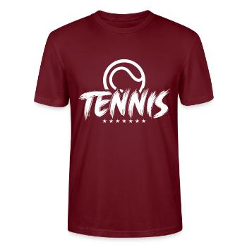 Tennis match sport - Stanley/Stella CRAFTER Unisex Organic T-Shirt - burgundy - Front - Alina (178cm) & Michal (187cm)