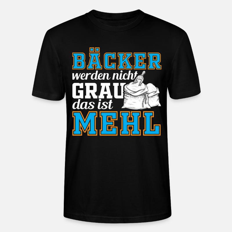 Bäcker Backen Mehl Teig - Stanley/Stella Unisex Bio-T-Shirt CRAFTER - Schwarz