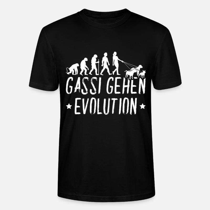 Gassi Gehen Evolution Hunde - Stanley/Stella Unisex Bio-T-Shirt CRAFTER - Schwarz