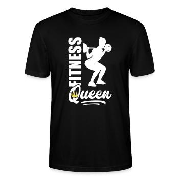 Fitness Queen Frau Gym Squats - Stanley/Stella Unisex Bio-T-Shirt CRAFTER - Schwarz - Vorne - Alina (178cm) & Michal (187cm)