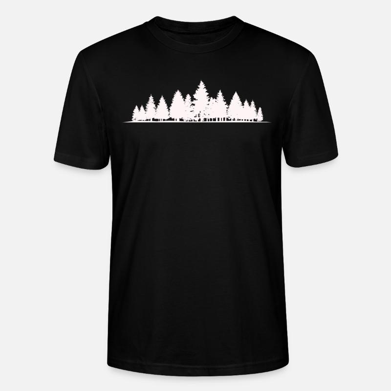 Forêt Silhouette arbres - T-shirt bio CRAFTER Stanley Stella Unisexe - noir