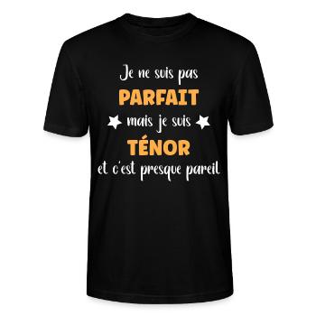 Je ne suis pas parfait mais ténor - T-shirt bio CRAFTER Stanley Stella Unisexe - noir - Devant - Alina (178cm) & Michal (187cm)