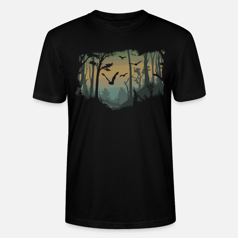 Fledermäuse im Wald - Stanley/Stella Unisex Bio-T-Shirt CRAFTER - Schwarz