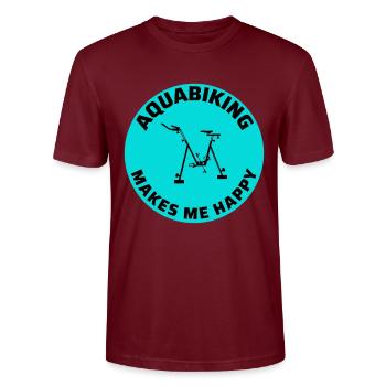 Aqua Cycling Swimming Pool Fitness Training Coach - Stanley/Stella CRAFTER Unisex Organic T-Shirt - burgundy - Front - Alina (178cm) & Michal (187cm)