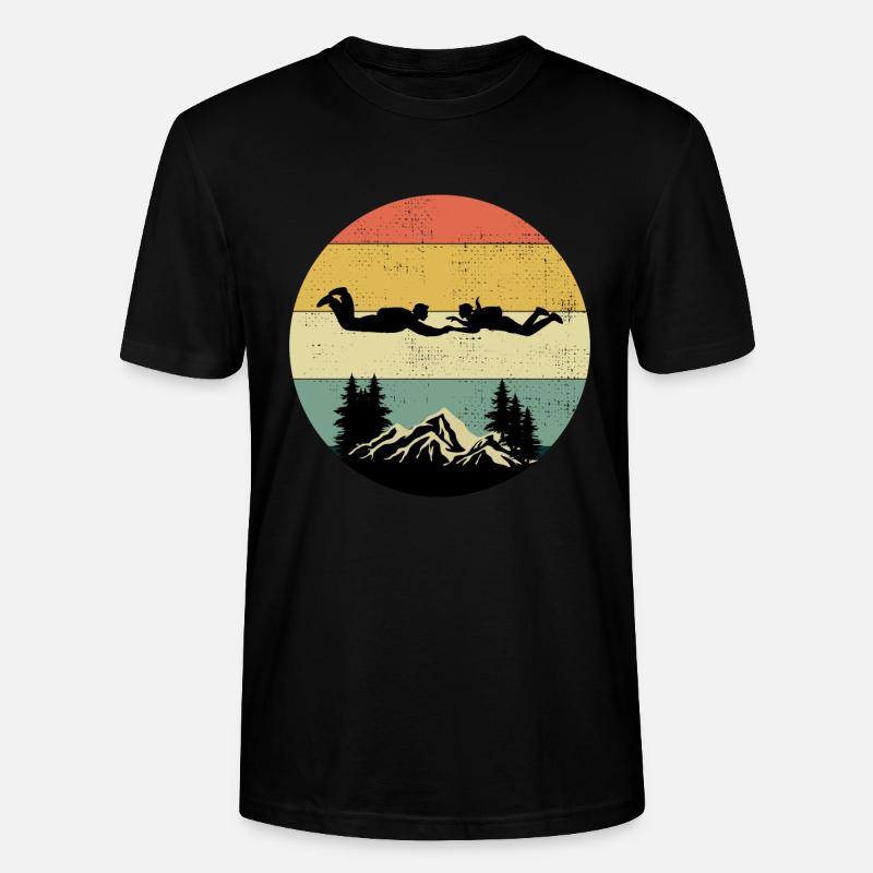 Skydiving Parachute Skydive Skydiver Parachuting - Stanley/Stella CRAFTER Unisex Organic T-Shirt - black
