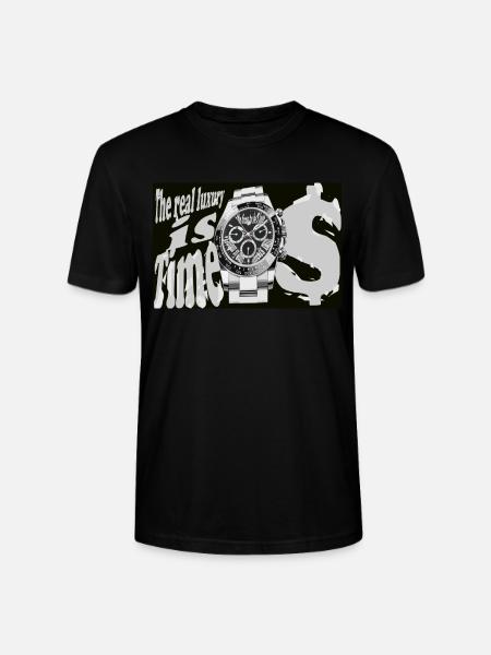 The real luxury is time - Stanley/Stella CRAFTER Unisex Organic T-Shirt - black