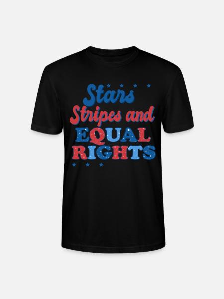 Rayures étoilées et égalité - T-shirt bio CRAFTER Stanley Stella Unisexe - noir