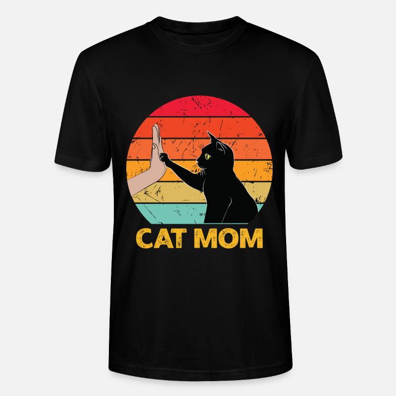 Cat Mom - Cat High Five - Stanley/Stella Unisex Bio-T-Shirt CRAFTER - Schwarz