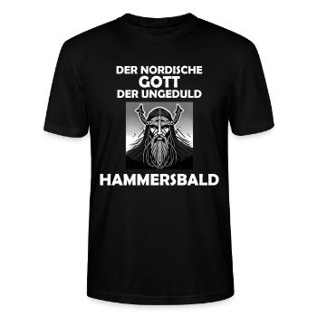 Wikinger Hammersbald Nordische Mythologie Ungeduld - Stanley/Stella Unisex Bio-T-Shirt CRAFTER - Schwarz - Vorne - Alina (178cm) & Michal (187cm)