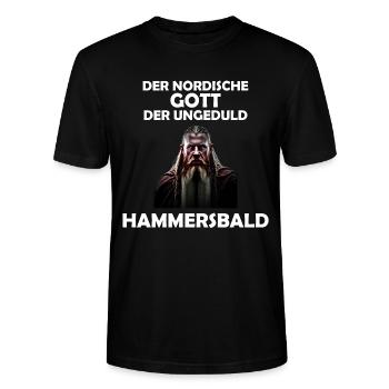 Wikinger Hammersbald Nordische Mythologie Ungeduld - Stanley/Stella Unisex Bio-T-Shirt CRAFTER - Schwarz - Vorne - Alina (178cm) & Michal (187cm)