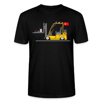 Türkischer Staplerfahrer Cay Döner - Stanley/Stella Unisex Bio-T-Shirt CRAFTER - Schwarz - Vorne - Alina (178cm) & Michal (187cm)