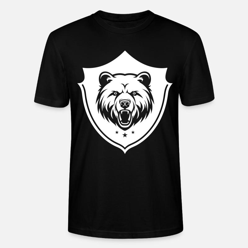 Bouclier d’ours grizzli - T-shirt bio CRAFTER Stanley Stella Unisexe - noir