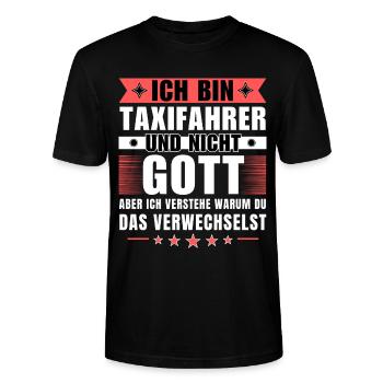 Ich bin Taxifahrer und nicht Gott - Stanley/Stella Unisex Bio-T-Shirt CRAFTER - Schwarz - Vorne - Alina (178cm) & Michal (187cm)