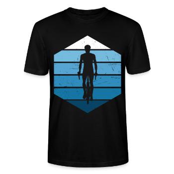 Radfahren Mountainbike Velo Radeln Fahrrad - Stanley/Stella Unisex Bio-T-Shirt CRAFTER - Schwarz - Vorne - Alina (178cm) & Michal (187cm)