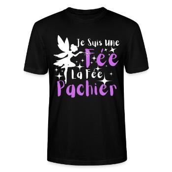 Ich bin eine Fee, die Fee Pachier - Stanley/Stella Unisex Bio-T-Shirt CRAFTER - Schwarz - Vorne - Alina (178cm) & Michal (187cm)