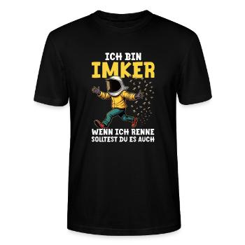 Lustiger Imker Spruch - Stanley/Stella Unisex Bio-T-Shirt CRAFTER - Schwarz - Vorne - Alina (178cm) & Michal (187cm)