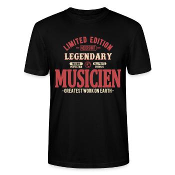 Musicien - T-shirt bio CRAFTER Stanley Stella Unisexe - noir - Devant - Alina (178cm) & Michal (187cm)