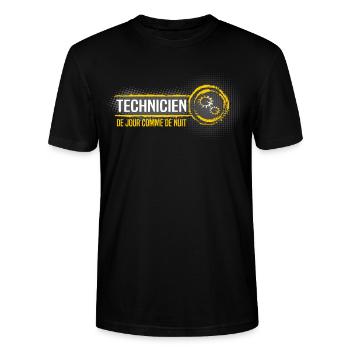 Technician - Stanley/Stella CRAFTER Unisex Organic T-Shirt - black - Front - Alina (178cm) & Michal (187cm)