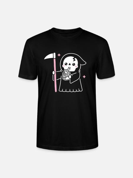Süßer Sensenmann trinkt Milch - Stanley/Stella Unisex Bio-T-Shirt CRAFTER - Schwarz