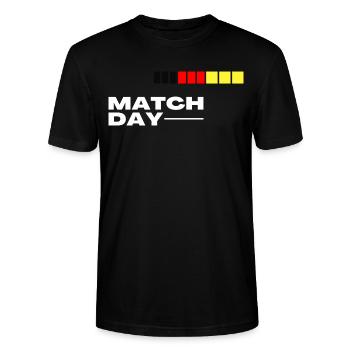 Match Day Football Germany Gift - Stanley/Stella CRAFTER Unisex Organic T-Shirt - black - Front - Alina (178cm) & Michal (187cm)