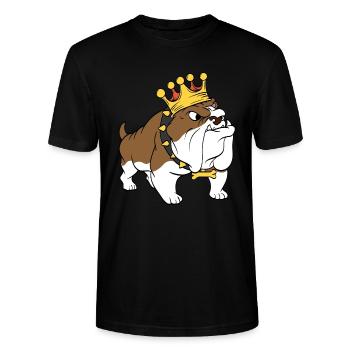 Gekrönter niedlicher entzückender Hund für zertifizierten Hundeliebhaber - Stanley/Stella Unisex Bio-T-Shirt CRAFTER - Schwarz - Vorne - Alina (178cm) & Michal (187cm)