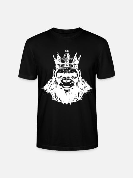 Gorilla Crown Head King - Stanley/Stella CRAFTER Unisex Organic T-Shirt - black