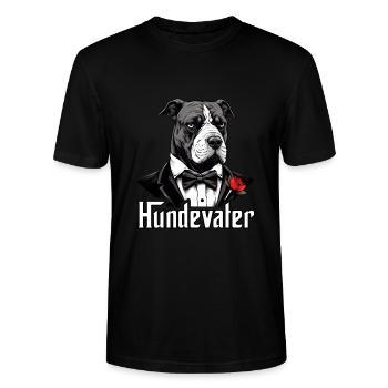 Dog Father, Mafia, Pit Bull, Dog Father - Stanley/Stella CRAFTER Unisex Organic T-Shirt - black - Front - Alina (178cm) & Michal (187cm)