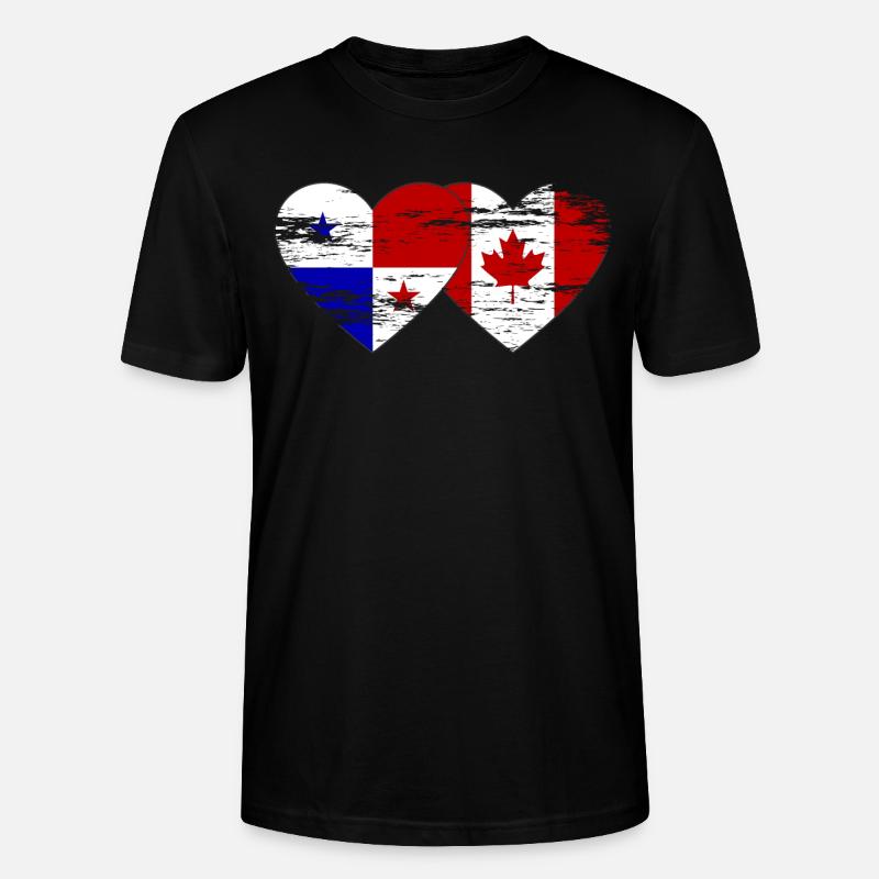 Drapeau du Panama Canada utilisé - T-shirt bio CRAFTER Stanley Stella Unisexe - noir