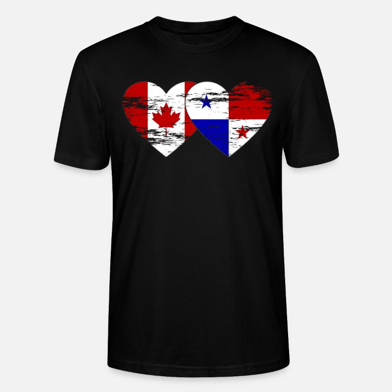 Canada Panama Drapeau utilisé - T-shirt bio CRAFTER Stanley Stella Unisexe - noir