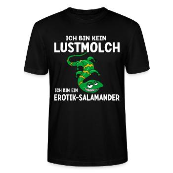 Ich bin kein Lustmolch - Stanley/Stella Unisex Bio-T-Shirt CRAFTER - Schwarz - Vorne - Alina (178cm) & Michal (187cm)