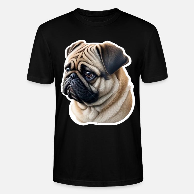Mops - Stanley/Stella Unisex Bio-T-Shirt CRAFTER - Schwarz