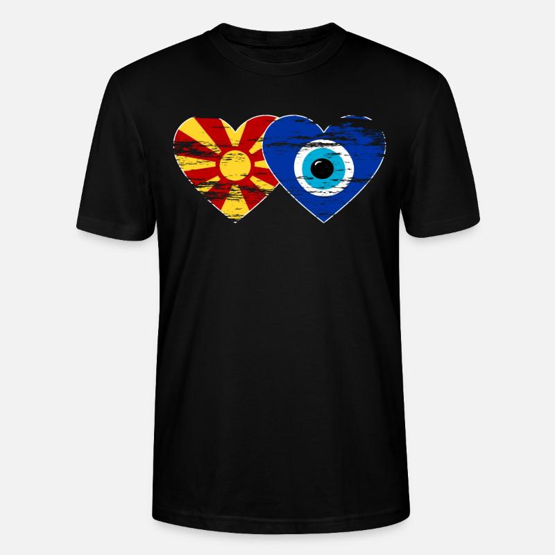 Drapeau Nazarpearl de Macédoine utilisé - T-shirt bio CRAFTER Stanley Stella Unisexe - noir