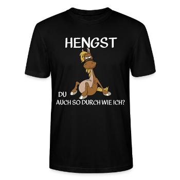 Hengst - Stanley/Stella Unisex Bio-T-Shirt CRAFTER - Schwarz - Vorne - Alina (178cm) & Michal (187cm)