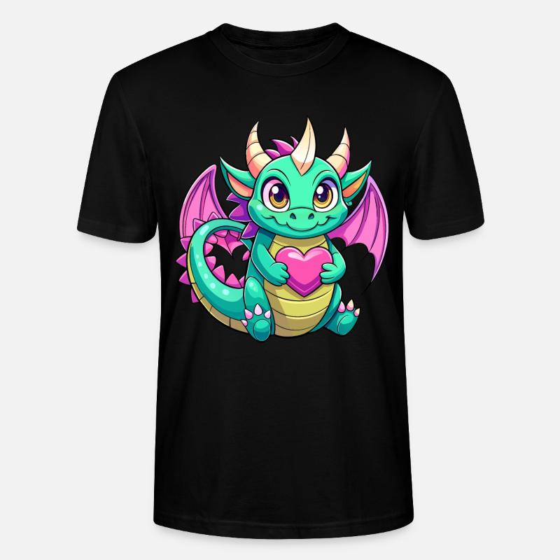 Farbenfroher Drache - Stanley/Stella Unisex Bio-T-Shirt CRAFTER - Schwarz