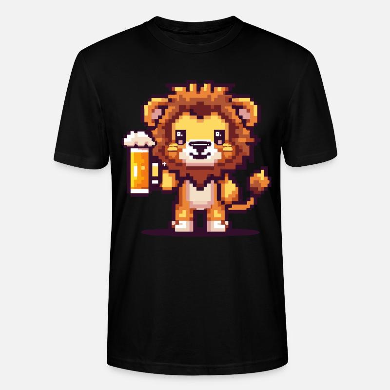 Bière Lion Pixel - T-shirt bio CRAFTER Stanley Stella Unisexe - noir