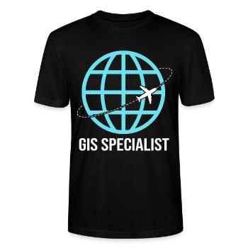 GIS-Analyst Kartografie Geografie Geography - Stanley/Stella Unisex Bio-T-Shirt CRAFTER - Schwarz - Vorne - Alina (178cm) & Michal (187cm)