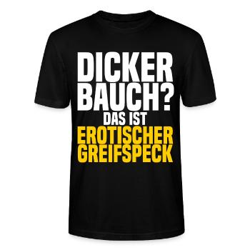 Dicker Bauch? das ist erotischer Greifspeck - Stanley/Stella Unisex Bio-T-Shirt CRAFTER - Schwarz - Vorne - Alina (178cm) & Michal (187cm)
