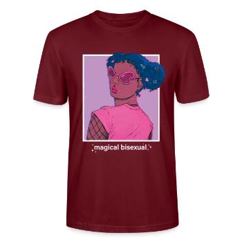 MAGICAL BISEXUAL - Stanley/Stella Unisex Bio-T-Shirt CRAFTER - Burgunderrot - Vorne - Alina (178cm) & Michal (187cm)