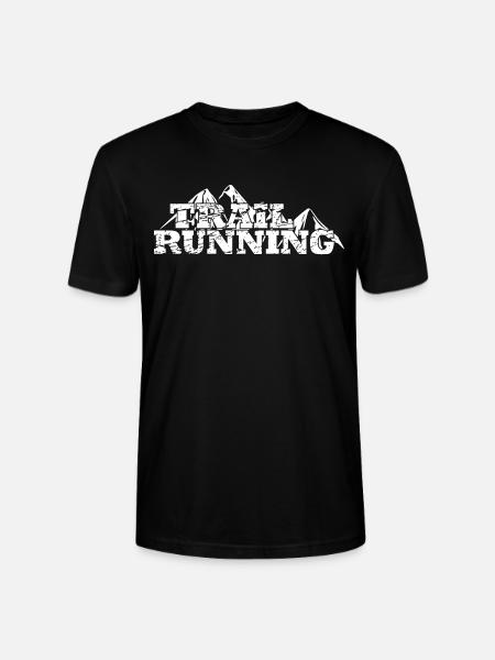 Trail Running Mountains Distressed white - Stanley/Stella Unisex Bio-T-Shirt CRAFTER - Schwarz