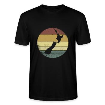 New Zealand New Zealand Travel Kiwis New Zealand - Stanley/Stella CRAFTER Unisex Organic T-Shirt - black - Front - Alina (178cm) & Michal (187cm)